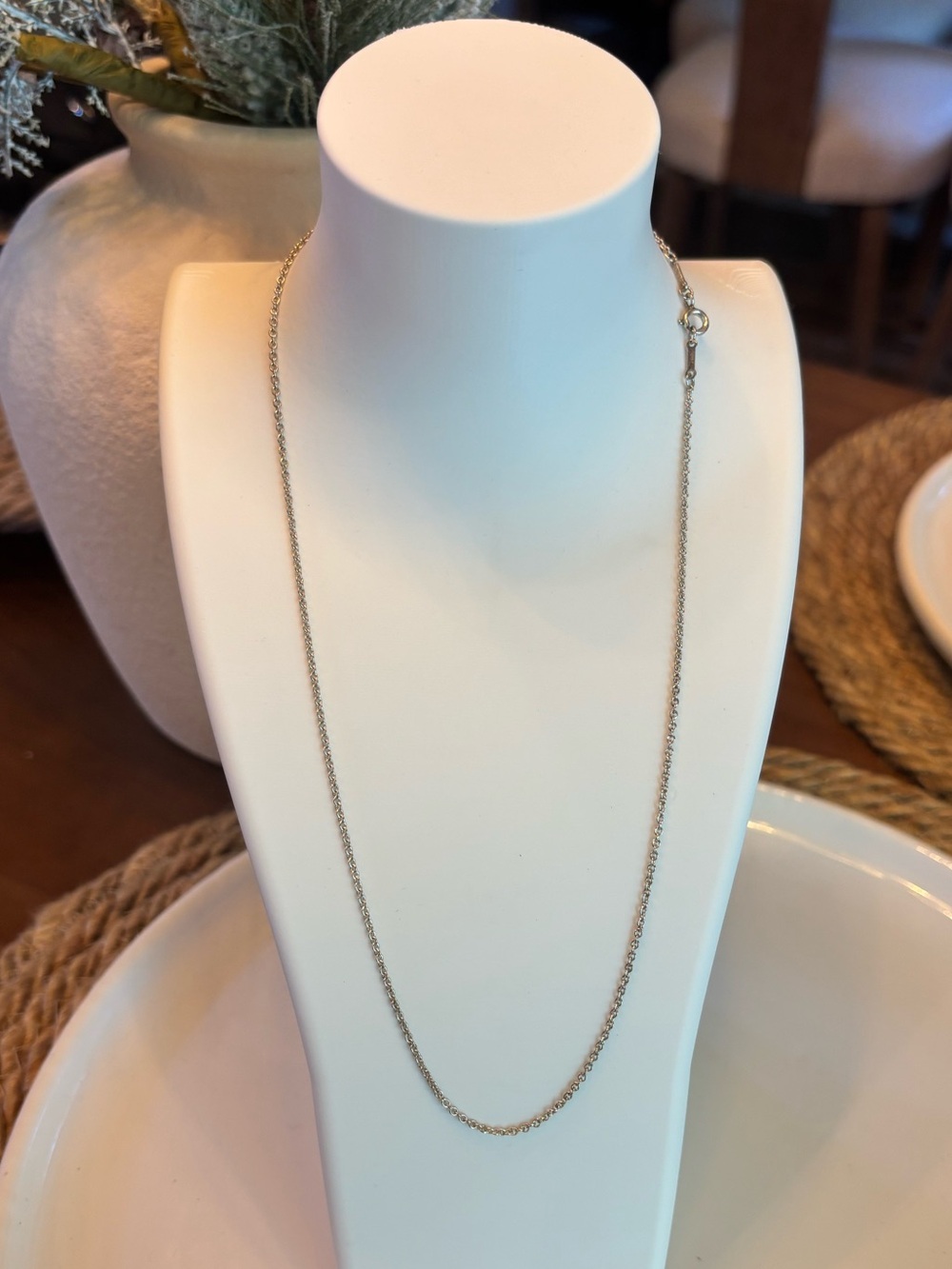 Tiffany & Co Peretti Sterling Silver Chain Necklace 18" 925 Spain 0.93mm 2.59g